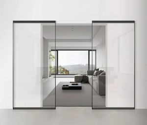 Système de porte coulissante invisible à cadre en aluminium à prix avantageux, en stock, pour la maison - Product Image 3