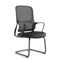 Chaise de bureau ergonomique en maille, réglable en hauteur, pivotante, avec accoudoirs fixes et base cantilever pour le bureau à domicile