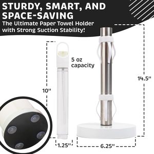 Portasciugamani di carta in acciaio inossidabile con pompa a spruzzo a una mano, bottiglia spruzzatrice da 5 once, ventose pesanti - Product Image 2
