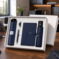 Set Hadiah Bisnis Perusahaan: Cangkir Termos Tampilan Suhu Baja 316 dengan Logo Custom, 500ml, Dilengkapi Payung, Pena, Notebook, dan USB Drive
