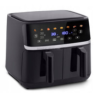 ANWELL Friteuse à air à double compartiment 10,2 L avec contrôle de température indépendant et fonction de cuisson synchronisée, sans mélange de saveurs, idéale pour les grandes familles