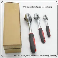 Clé à cliquet rapide 24/72 dents, grande et petite, télescopique, à dégagement rapide, bidirectionnelle, ensemble d'outils de réparation automobile, 45 # Acier