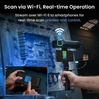 Scanner 3D Revopoint MetroY Pro pour l'impression 3D, couleur intégrale, précision jusqu'à 0,01 mm, scanner laser bleu industriel portable 34+15+1
