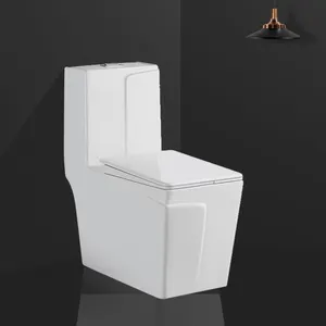 流行设计方形浴室s陷阱/p陷阱厕所马桶现代一体式陶瓷马桶马桶