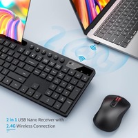 AMZ sıcak satış 2.4G ergonomik membran sessiz kablosuz klavye ve fare Combo Tablet tutucu ile dizüstü PC için