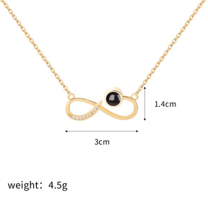 Collana di proiezione memoria commemorativa per donne Mobius <span class=keywords><strong>infinity</strong></span> symbol Collana con simbolo Personalizzata Lingua 100 ti amo - Product Image 3
