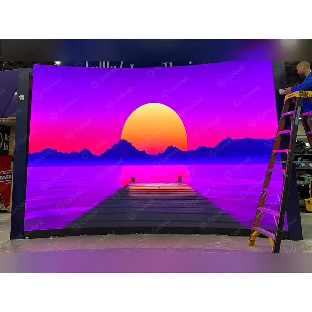 Indoor P2.6 P3.9 Igreja Stage Backdrop Seamless Pequeno Curvo Led Tela Turnkey Led Wall Set P4Mm Hd Curves Led Display Panel