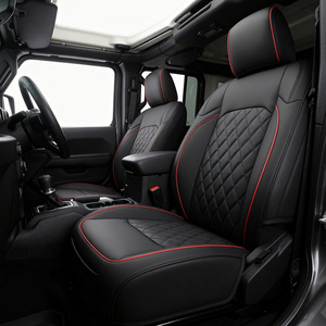 <span class=keywords><strong>Coprisedili</strong></span> Auto GANE Personalizzati in Pelle Nappa con Motivo a Diamante Completo Adatti per <span class=keywords><strong>Jeep</strong></span> Wrangler Grand <span class=keywords><strong>Cherokee</strong></span> - Product Image 3