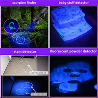 Mini lampe torche UV personnalisée avec logo, lumière noire LED UV 395nm, zoom en aluminium, lampe torche UV pour la détection des scorpions et des faux billets