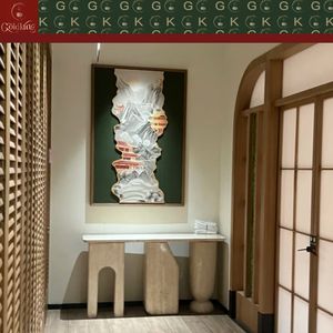 <span class=keywords><strong>Console</strong></span> d'entrée moderne en travertin GOLDKING, beige, pierre naturelle, sur mesure, meubles de salon, fabrication directe d'usine - Product Image 5