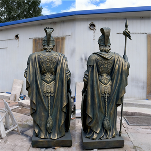 Par de Estatuas de Soldados Romanos Antiguos de Bronce, Tamaño Real, Tradicionales, Escultura Fundida para Decoración de Jardín - Product Image 6