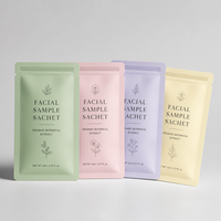 Sachets d'échantillons cosmétiques en aluminium avec fermeture éclair en plastique, impression personnalisée, emballage pour échantillons cosmétiques