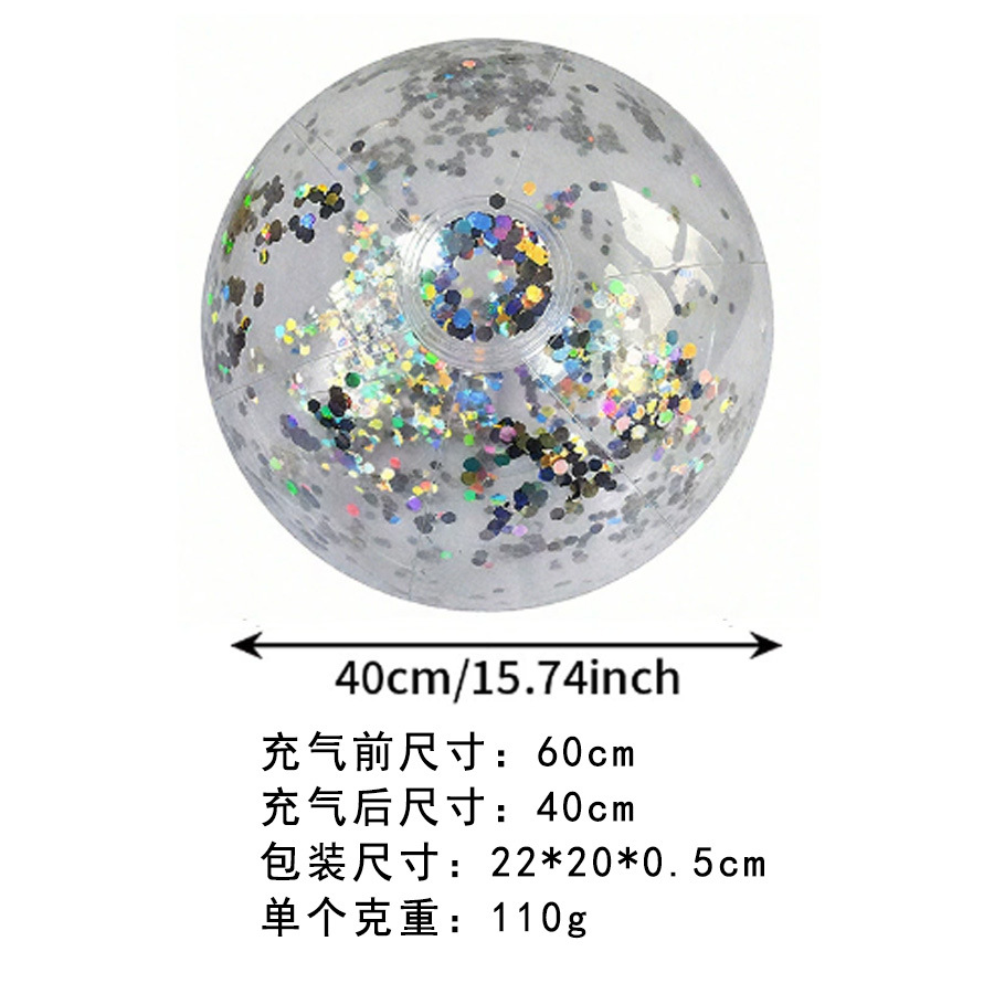 Bola de lentejuelas plateadas de 60 cm.