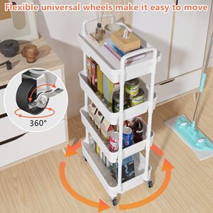 Keuken Nut Multi-Layer Opbergrek Verdikte Groentemand Verwijderbare <span class=keywords><strong>Trolley</strong></span> 360 Rollende Staande Type Opslagkar - Product Image 4