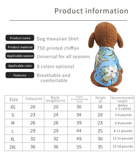 Polo imprimé <span class=keywords><strong>chien</strong></span> de haute qualité en gros été Style hawaïen avec fleurs mignon chiot tissu - Product Image 2
