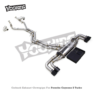 Sistema di Scarico Catback OBM per <span class=keywords><strong>Porsche</strong></span> <span class=keywords><strong>Cayenne</strong></span> S <span class=keywords><strong>Turbo</strong></span> 2.9T, Downpipe ad Alto Flusso in SUS304, Silenziatore con Valvola Elettronica - Product Image 6