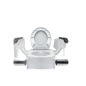 Aumentador de altura para inodoro con brazos y tapa, de plástico de lujo, para personas mayores, equipo de seguridad para el baño - Product Image 1