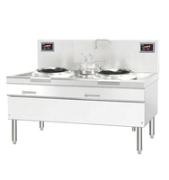 Équipement de cuisine en promotion : Cuisinière à induction industrielle et commerciale pour restaurant, avec double foyer pour wok chinois