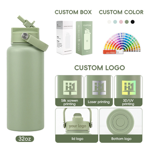 OEM Hydration Thermal Vacuum Flask Double Wall Stainless Steel Water <strong>Bottle</strong> 18oz 32oz Sport <strong>Drinking</strong> <strong>Bottles</strong> with <strong>Straw</strong> - Product Image 3