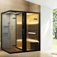 Ruang Sauna Uap Rumah Villa Modern Terlaris dengan Kayu Hemlock Solid Inframerah Jauh Kapasitas 2 Orang