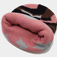 Bonnet en tricot camouflage à revers, chapeau d'hiver chaud à motif camouflage, casquette tricotée unisexe pour le ski et le snowboard en extérieur