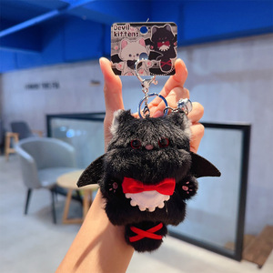 Llavero de Peluche con Muñeca de Gato <span class=keywords><strong>Géminis</strong></span> en Blanco y Negro, Estilo OOTD de HECION, Lindo y Animado - Product Image 6