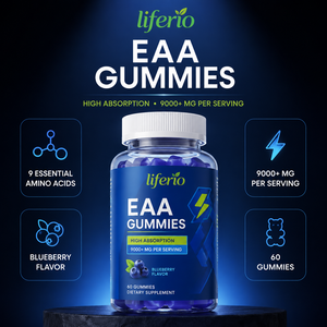 Integratore di Aminoacidi EAA in Gommose per Uomini, 9000mg, Gusto Mirtillo, Integratore Masticabile per il Benessere Quotidiano - Product Image 4