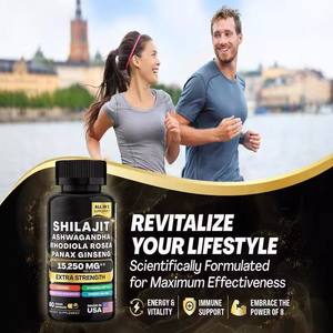 Ekstrak Shilajit Himalaya Murni OEM Alami Grosir <span class=keywords><strong>Ashwagandha</strong></span> dan Kapsul Shilajit Organik untuk Pria 60 Kapsul - Product Image 4