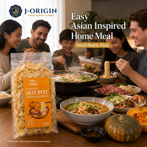 Nouilles en ruban à la citrouille pour hot <span class=keywords><strong>pot</strong></span>, certifiées Halal, sachet de 220g, prêtes à cuire, nouilles asiatiques, vente au détail, marque privée, restauration, service traiteur, en vrac - Product Image 4