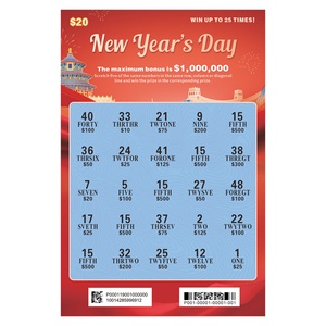 Tarjetas de Raspar para Premios de Lotería de Año Nuevo 2025, Diseño Gratuito, Impresión Digital, Muestra de Tarjetas de Raspar para Ganar en Lotería - Product Image 5