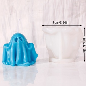 Moule en silicone fait main pour bougies, savons, chocolats, décorations de fête Halloween et Noël, motifs citrouille, fantôme, crâne de zombie 3D, pour un effet réaliste - Product Image 4