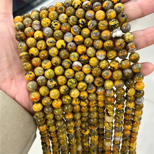 Cuentas Redondas de Jaspe Abeja Natural de Grado AAA, Cuentas Sueltas de Piedras Preciosas para Hacer Pulseras, Collares y Joyería. Color: # 27 - Product Image 2