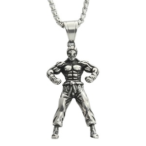 Fitness <b>Men's</b> Stainless Steel Pendant <b>Necklace</b> Muscular <b>Man</b> Design Retro Punk Style 280319 - Product Image 4