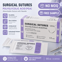 Sutures chirurgicales PGA marquées CE pour usage vétérinaire, fil à aiguille absorbable, emballage stérile EO avec offre d'échantillon gratuit