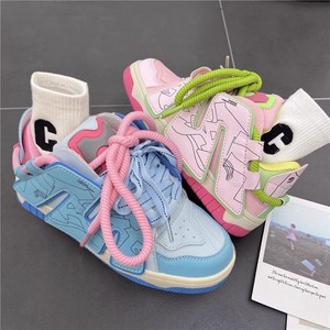 Chaussures à semelle épaisse tendance pour femmes, nouvelles chaussures à pain, baskets dégradées, chaussures de couple - Product Image 6