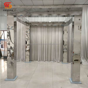 SMOOTH High Quality Golden Stainless Steel Backdrop Stand Square Chuppa for Wedding Decoration - Product Image 6