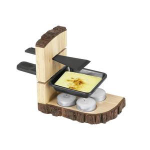 Ensemble de raclette en bois 7 pièces pour faire fondre le fromage, idéal pour la cuisson en extérieur - Product Image 1