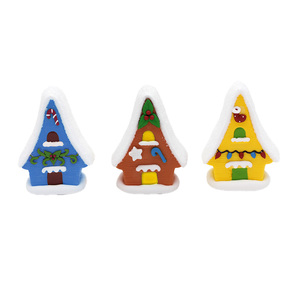 Décoration de gâteau comestible de Noël en forme de <span class=keywords><strong>maison</strong></span> de dessin animé halal de haute qualité pour les fêtes des enfants - Product Image 1