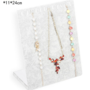 Collana verticale in velluto grigio ghiaccio con 12 ganci eleganti accessori per gioielli - Product Image 1