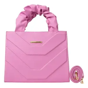 Bolso de Mano Rosa para Mujer Fana Imala, Bolso de Playa de Microfibra con Correa Única y Adornos de Letras, para Uso Diario Informal - Product Image 4