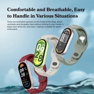 <span class=keywords><strong>Bracelet</strong></span> Sport pour Xiaomi Mi Smart Band 8 9 10 Édition Céramique, Style Grain de Riz, Léger, en Silicone, à Libération Rapide - Product Image 6