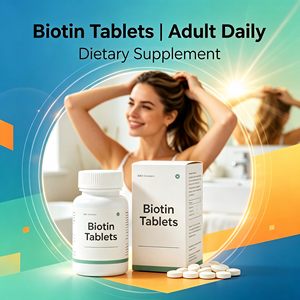 Tabletas <span class=keywords><strong>de</strong></span> Biotina, Suplemento Dietético Natural |   Apoya la Salud del Cabello, la Piel y las Uñas, Sin Conservantes, Uso Diario para Adultos - Product Image 1
