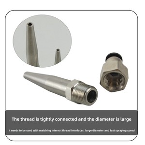 Buse linéaire en acier inoxydable avec filetage externe pour machines-outils, accessoire de pointe pour soufflage d'air et rinçage à colonne d'eau - Product Image 1