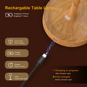 Waterproof lampshade Cordless Table Lamp Rechargeable Dimmable <b>Bedside</b> Table Lamp,Portable Shower Lamp Suitable for Room Camping - Product Image 4