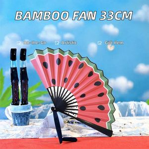 Custom 33Cm Watermelon Pattern Portable Folding <b>Hand</b> Fan Traditional Palestinian Design <b>Made</b> High Quality Crafted Bamboo - Product Image 3