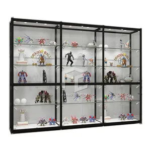Özel yapılmış alüminyum taşınabilir alüminyum çerçeve tarzı oyuncak cam vitrin/oyuncak camlı vitrin dolabı
