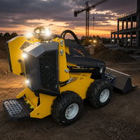 LIVRAISON GRATUITE Mini-chargeuse sur pneus 4x4 CE EPA 20Hp Moteur Diesel 700kg 850kg 950kg avec Scie à roche, Fraise, Broyeur de souches, Marteau