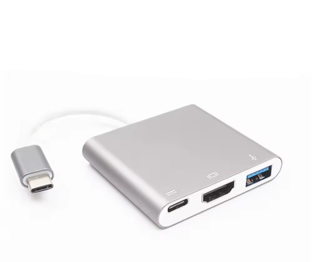 Multiport Charger Adapter Cable 3 in 1 Hub Type C 3.1 to HDMI/ USB3.0/Type C Power Supply Female