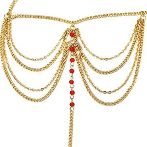 व्यक्तित्व क्रिस्टल फुट श्रृंखला के गहने, महिला के लिए 18k सोने की प्लेटेड मल्टी-लेटेड टास्सेल टखट - Product Image 4