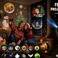 Projecteur USB Rotatif pour Voiture, Lampe de Projection à Motifs pour Noël, Décoration Intérieure de Voiture et Fêtes à Domicile